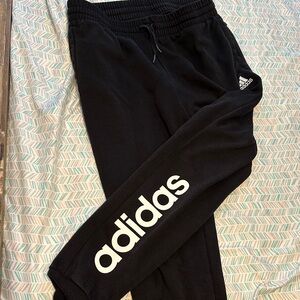 Adidas Kids Black Sweatpants with White Logo